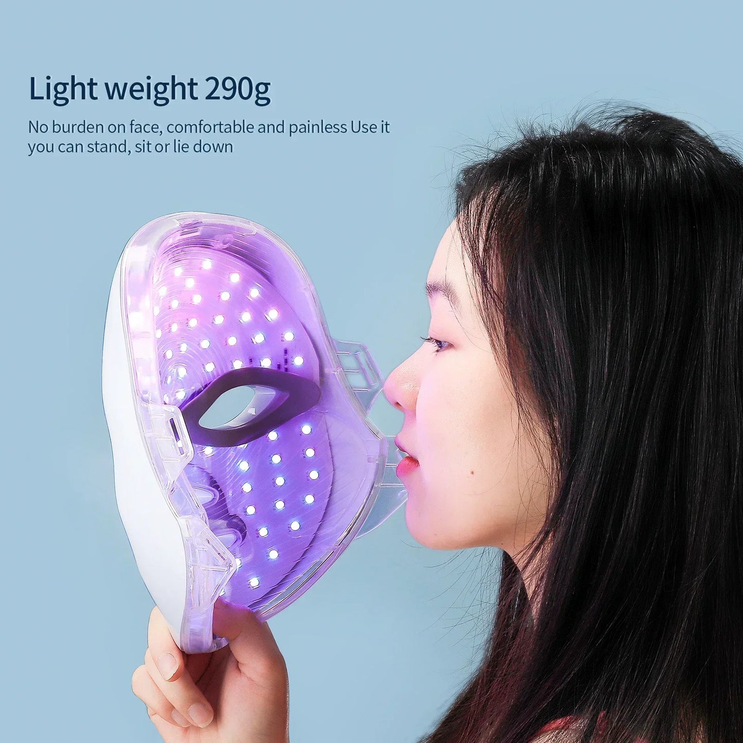 7 Colors Light LED Facial Skin Care Mask Neck Skin Rejuvenation Treatment Beauty anti Acne Therapy Whitening